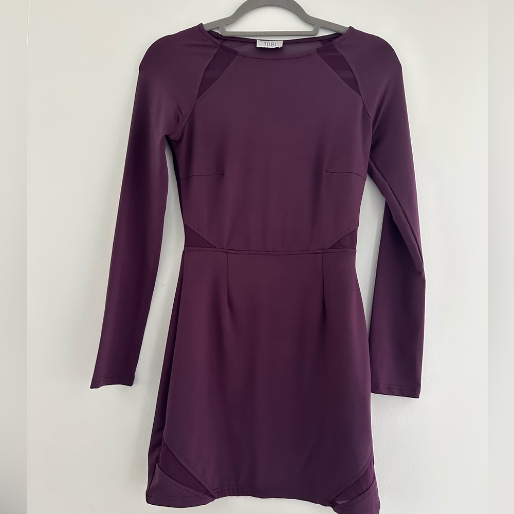 Beautiful bodycon mesh deep purple dress!!! Like new!